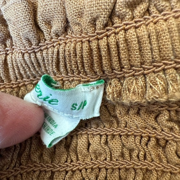 Aerie Linen Corset Tank Top Cropped Ruched Ruffle Edging Bralette Size Small - Picture 8 of 11